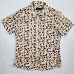Horst Dusseldorf Shirt Mens Medium‎ Short Sleeve Floral Dopamine Colorful Office